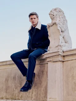 Leder Schnürstiefel schwarz