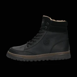 Leder Schnürstiefel schwarz