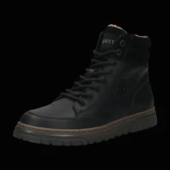 Leder Schnürstiefel schwarz