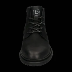 Leder Schnürstiefel schwarz