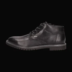 Leder Schnürstiefel schwarz
