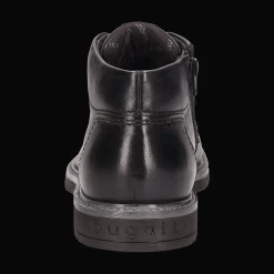 Leder Schnürstiefel schwarz