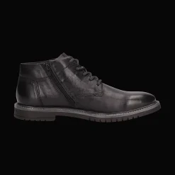Leder Schnürstiefel schwarz