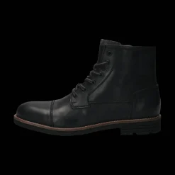 Leder Schnürstiefel schwarz