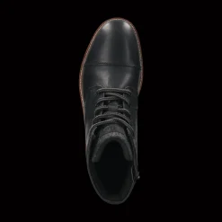 Leder Schnürstiefel schwarz