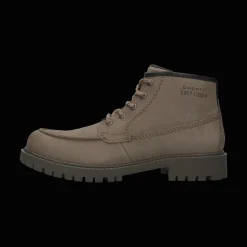 Leder Schnürstiefel taupe