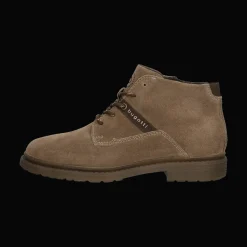 Leder Schnürstiefel taupe
