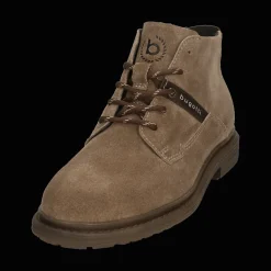 Leder Schnürstiefel taupe