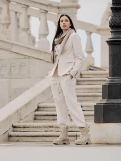 Schnürstiefel beige
