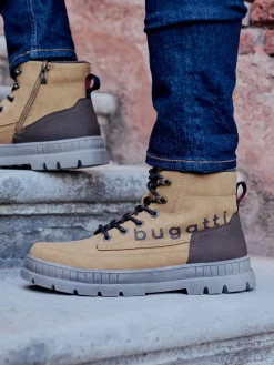 Schnürstiefel beige